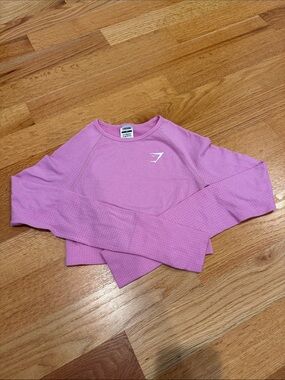 Gymshark Lilac Seamless Long Sleeve Crop Top
